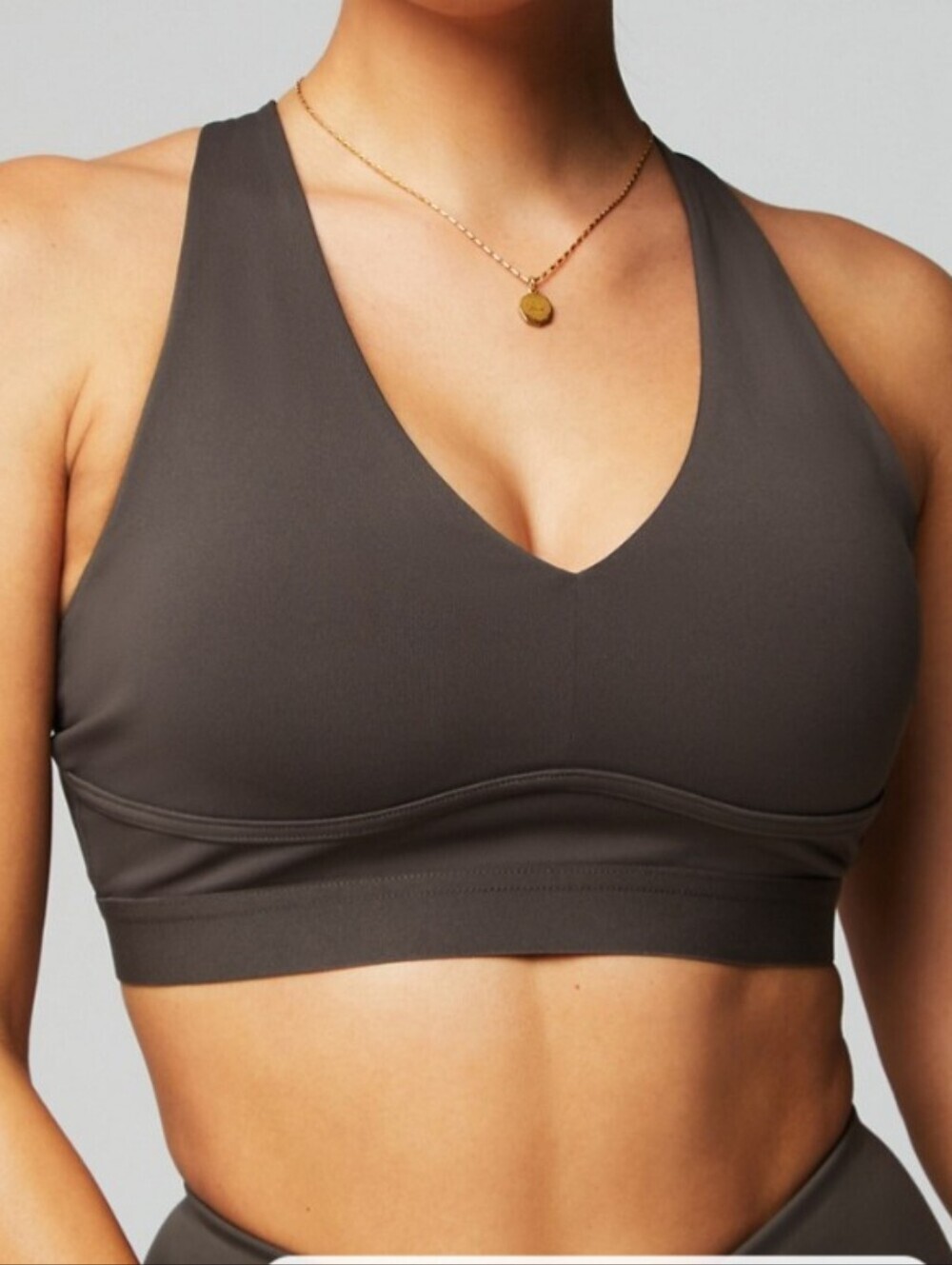 NWT Fabletics All Day Every Day‎ Low Impact Taupe Slate Women's Bra Size L